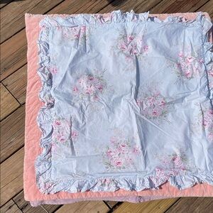 Rachel Ashwell shabby chic, Bella blue floral euro sham with ruffle 24 x 24